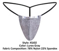JUSTIN+SIMON XSJ02 Classic G-String Color Lurex Gray