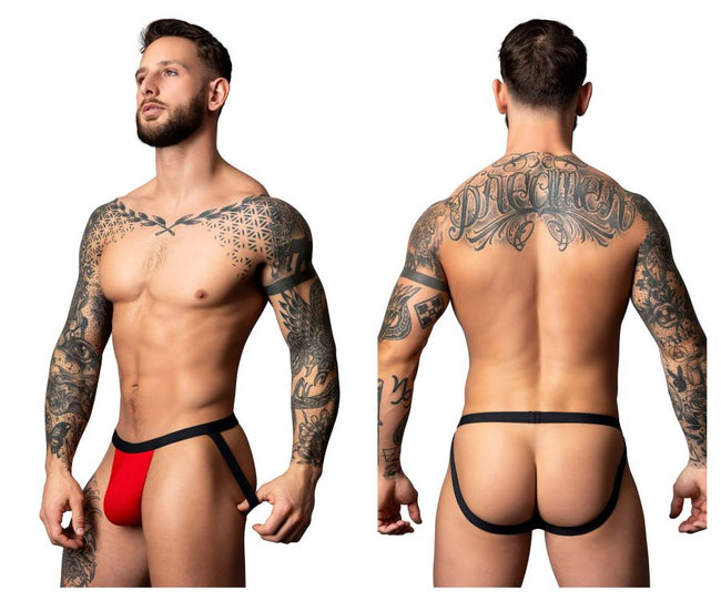 Male Power 349-300 Hot Mesh Jock Color Black-Red