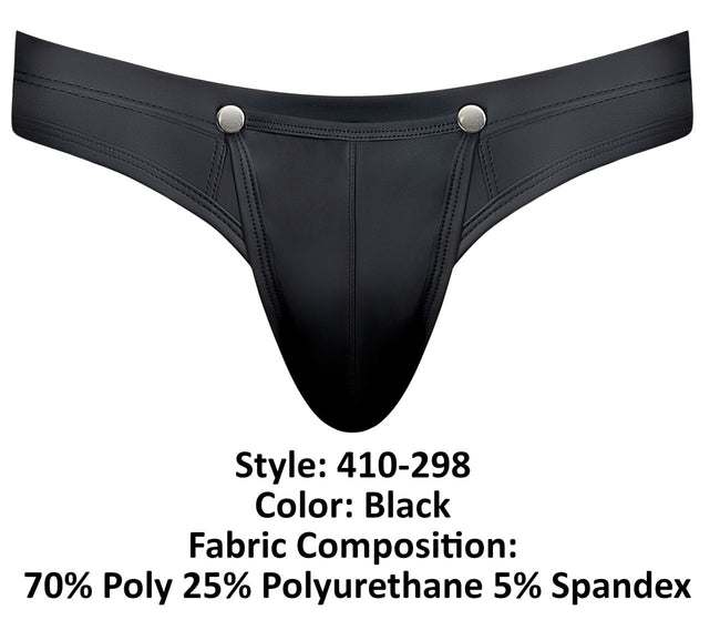 Male Power 410-298 Oh Snap Snap off Thong Color Black