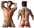 Male Power 419-303 Gridlocked Thong Straps-Rings Color Printed