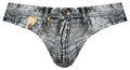 Male Power 440-286 Dirty Denim Thong Color Denim Print