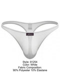 Xtremen 91254 Mens Underwear Sleek Microfiber Thongs Color White