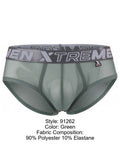 Xtremen 91262 Mens Underwear Sleek Microfiber Mesh Briefs Color Green