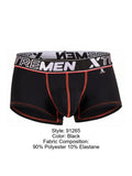 Xtremen 91265 Men's Underwear Sleek Microfiber Stretch Trunks Color Black