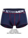 Xtremen 91265 Men's Underwear Sleek Microfiber Stretch Trunks Color Dark Blue