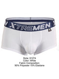 Xtremen 91274 Men's Underwear Microfiber Trunks for Daily Support Color White