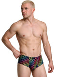 Xtremen 91283 Rainbow Printed Microfiber Briefs Color Paw print