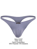 Xtremen 91287 Men's Underwear Microfiber Thongs Sleek Minimalist Style Color Gray