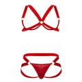 CandyMan 99731 Harness-Bra Two Piece Set Color Red
