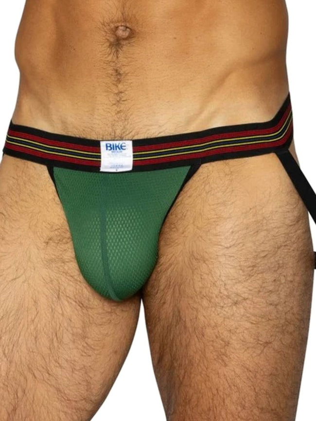 BIKE Athletic BAS305 Men's Underwear Performance Mesh Jockstrap Color Green