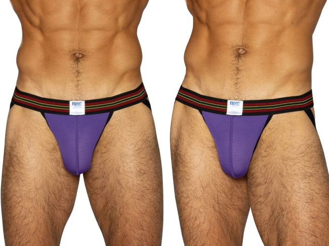 BIKE Athletic BAS305 Men's Underwear Performance Mesh Jockstrap Color Purple