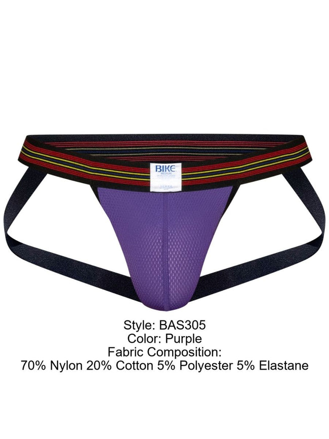 BIKE Athletic BAS305 Men's Underwear Performance Mesh Jockstrap Color Purple