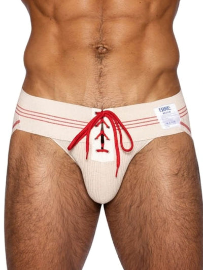 BIKE Athletic BAS343 Vintage Lace-up Jockstrap - Vintage Cream Color Vintage Cream