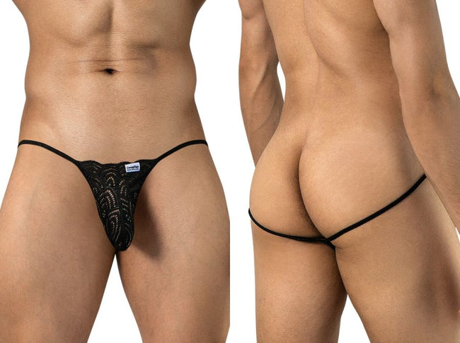 CandyMan 95000 Men's Underwear Seductive Lace Thongs Color Black