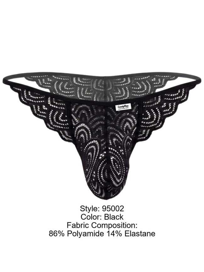 CandyMan 95002 Men's Underwear Seductive Lace Briefs Color Black