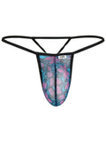 CandyMan 95004 Men's Underwear Stylish Mesh Thongs Color Printed Blue