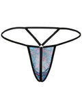 CandyMan 95004 Men's Underwear Stylish Mesh Thongs Color Printed Blue