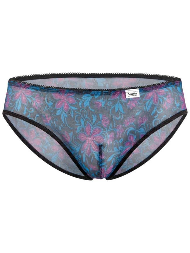 CandyMan 95005 Men's Underwear Printed Mesh Briefs Color Blue