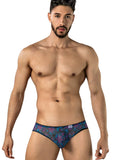 CandyMan 95005 Men's Underwear Printed Mesh Briefs Color Blue
