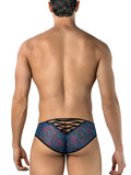 CandyMan 95005 Men's Underwear Printed Mesh Briefs Color Blue