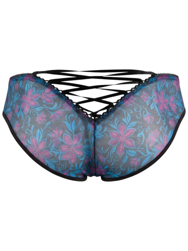 CandyMan 95005 Men's Underwear Printed Mesh Briefs Color Blue