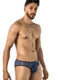 CandyMan 95005 Men's Underwear Printed Mesh Briefs Color Blue