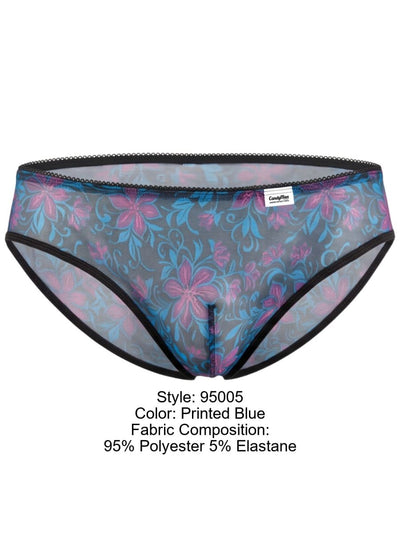 CandyMan 95005 Men's Underwear Printed Mesh Briefs Color Blue