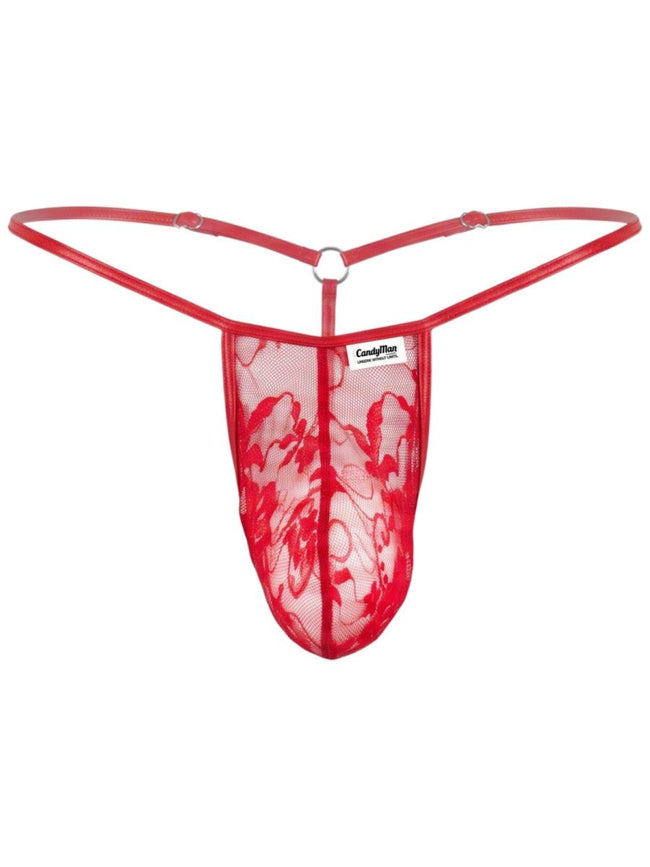 CandyMan 95007 Men's Underwear Seductive Lace Thong Color Red