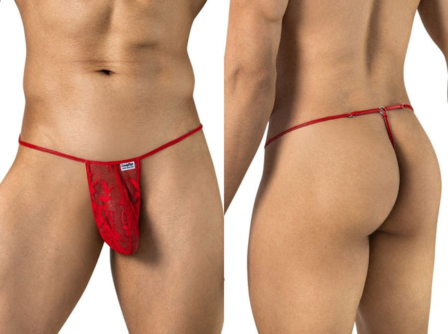 CandyMan 95007 Men's Underwear Seductive Lace Thong Color Red