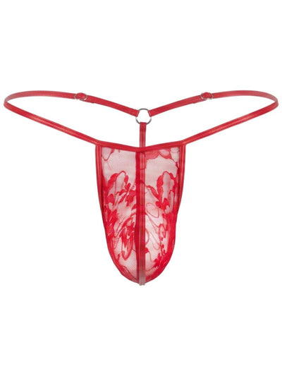 CandyMan 95007 Men's Underwear Seductive Lace Thong Color Red