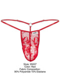 CandyMan 95007 Men's Underwear Seductive Lace Thong Color Red
