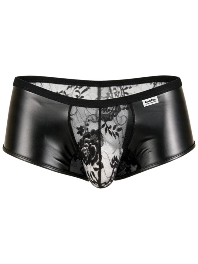 CandyMan 95008 Men's Underwear Seductive Lace Trunks Color Black