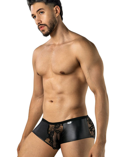 CandyMan 95008 Men's Underwear Seductive Lace Trunks Color Black