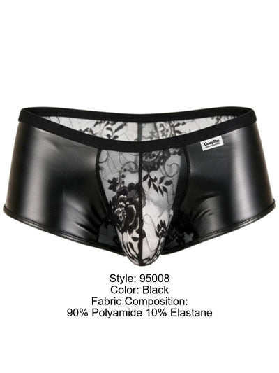 CandyMan 95008 Men's Underwear Seductive Lace Trunks Color Black