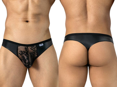 CandyMan 95009 Men's Underwear Seductive Lace Thongs Color Black