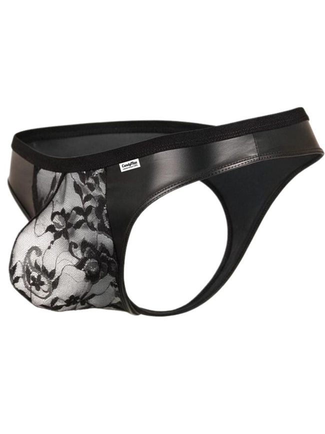 CandyMan 95009 Men's Underwear Seductive Lace Thongs Color Black