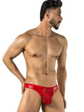 CandyMan 95009 Men's Underwear Seductive Lace Thongs Color Red
