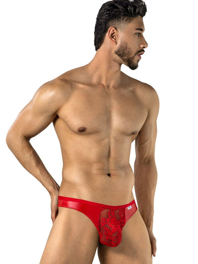 CandyMan 95009 Men's Underwear Seductive Lace Thongs Color Red
