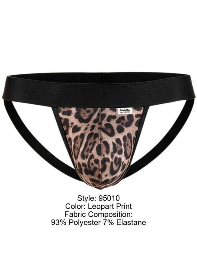 CandyMan Wild 95010 Men's Underwear Microfiber Jockstrap Color Leopard Print