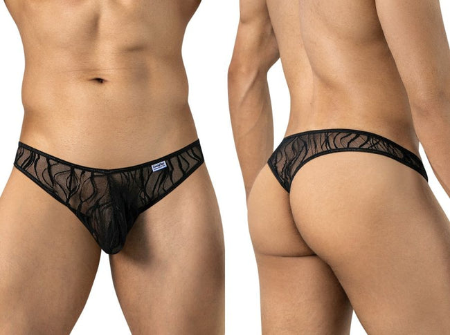CandyMan 95011 Men's Underwear Seductive Lace Thongs Color Black