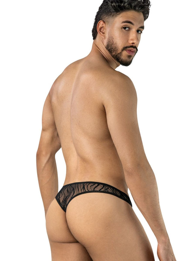 CandyMan 95011 Men's Underwear Seductive Lace Thongs Color Black