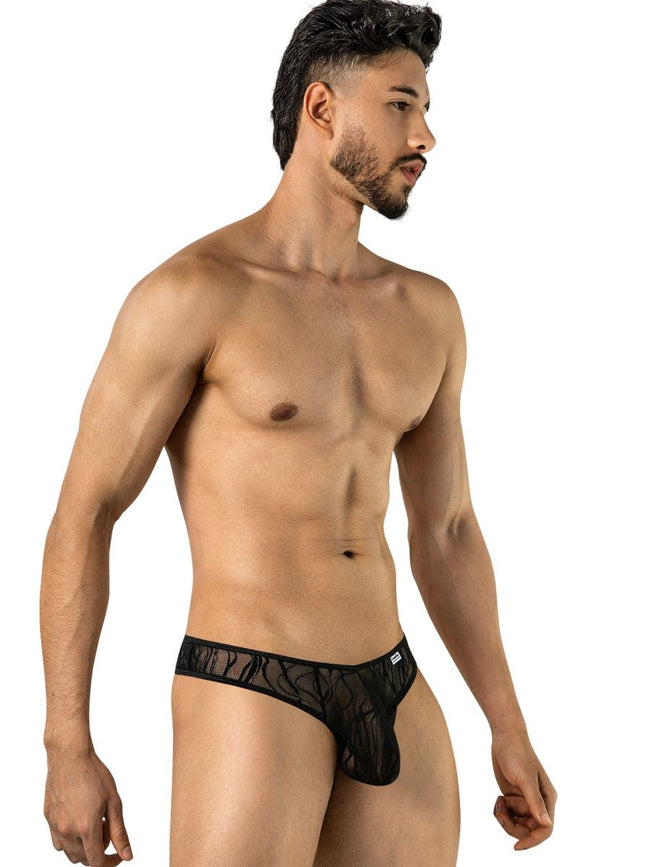 CandyMan 95011 Men's Underwear Seductive Lace Thongs Color Black