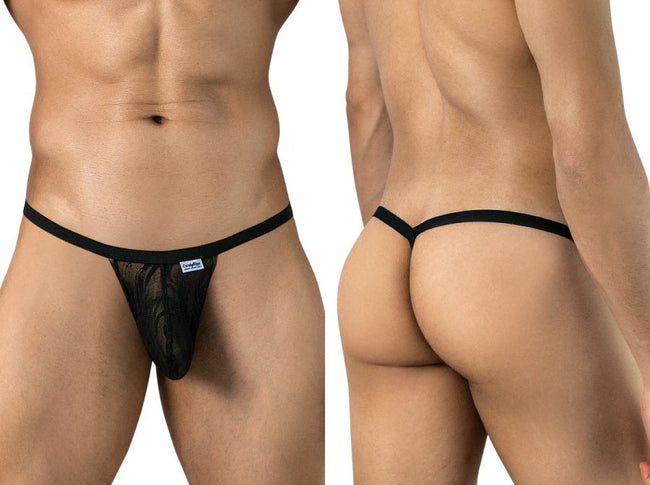 CandyMan 95012 Men's Underwear Seductive Lace Thongs Color Black