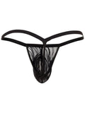 CandyMan 95012 Men's Underwear Seductive Lace Thongs Color Black