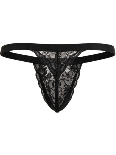CandyMan 95013 Men's Underwear Seductive Lace Thongs Color Black