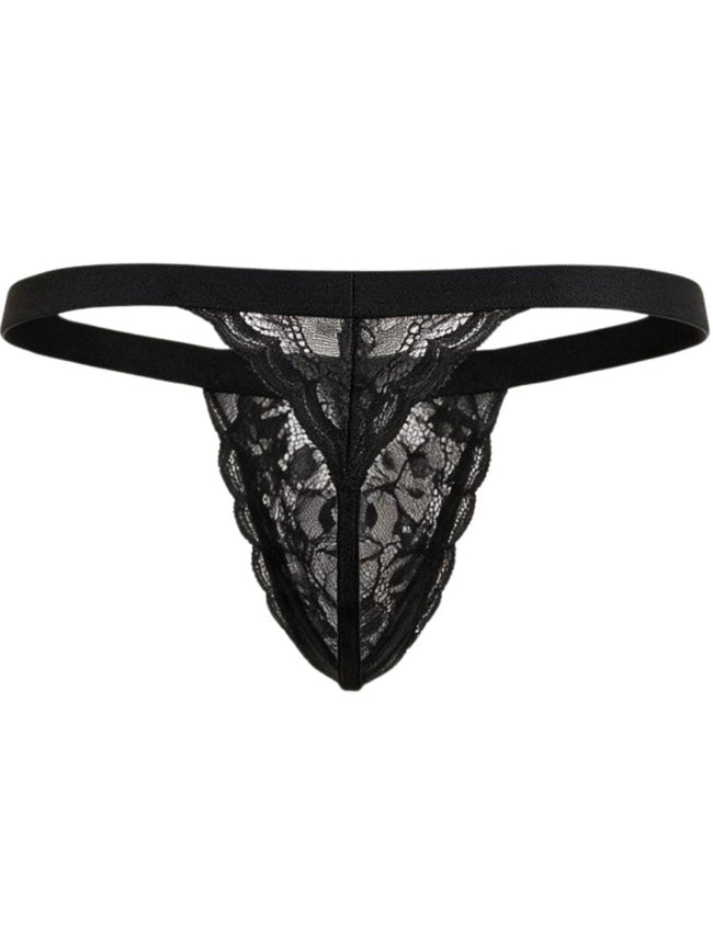 CandyMan 95013 Men's Underwear Seductive Lace Thongs Color Black