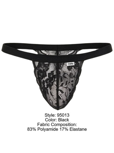 CandyMan 95013 Men's Underwear Seductive Lace Thongs Color Black