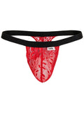 CandyMan 95013 Men's Underwear Seductive Lace Thongs Color Red-Black