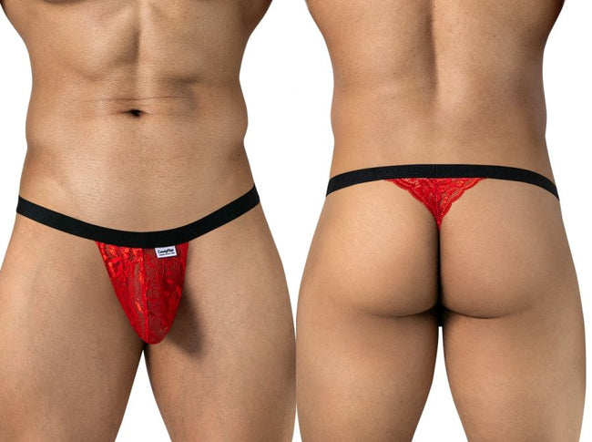CandyMan 95013 Men's Underwear Seductive Lace Thongs Color Red-Black