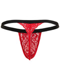 CandyMan 95013 Men's Underwear Seductive Lace Thongs Color Red-Black